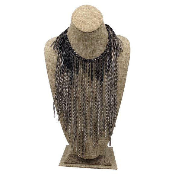 CHANEL 2014 MULTI STRAND FRINGE CHAIN NECKLACE - Picture 1 of 6
